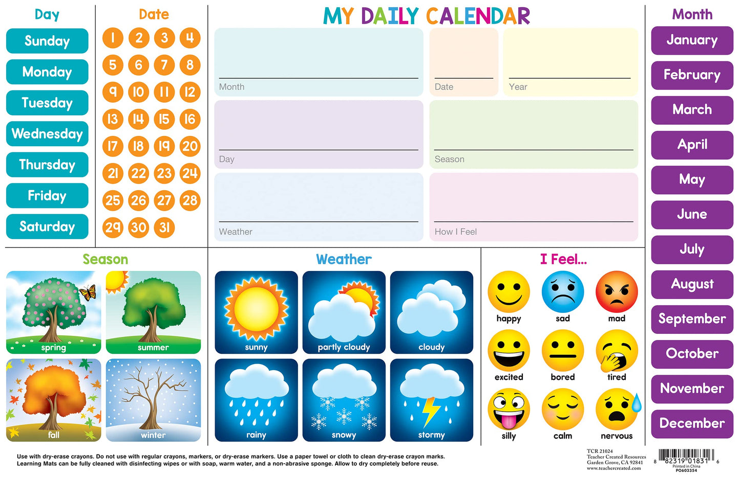 Calendar Learning Mat