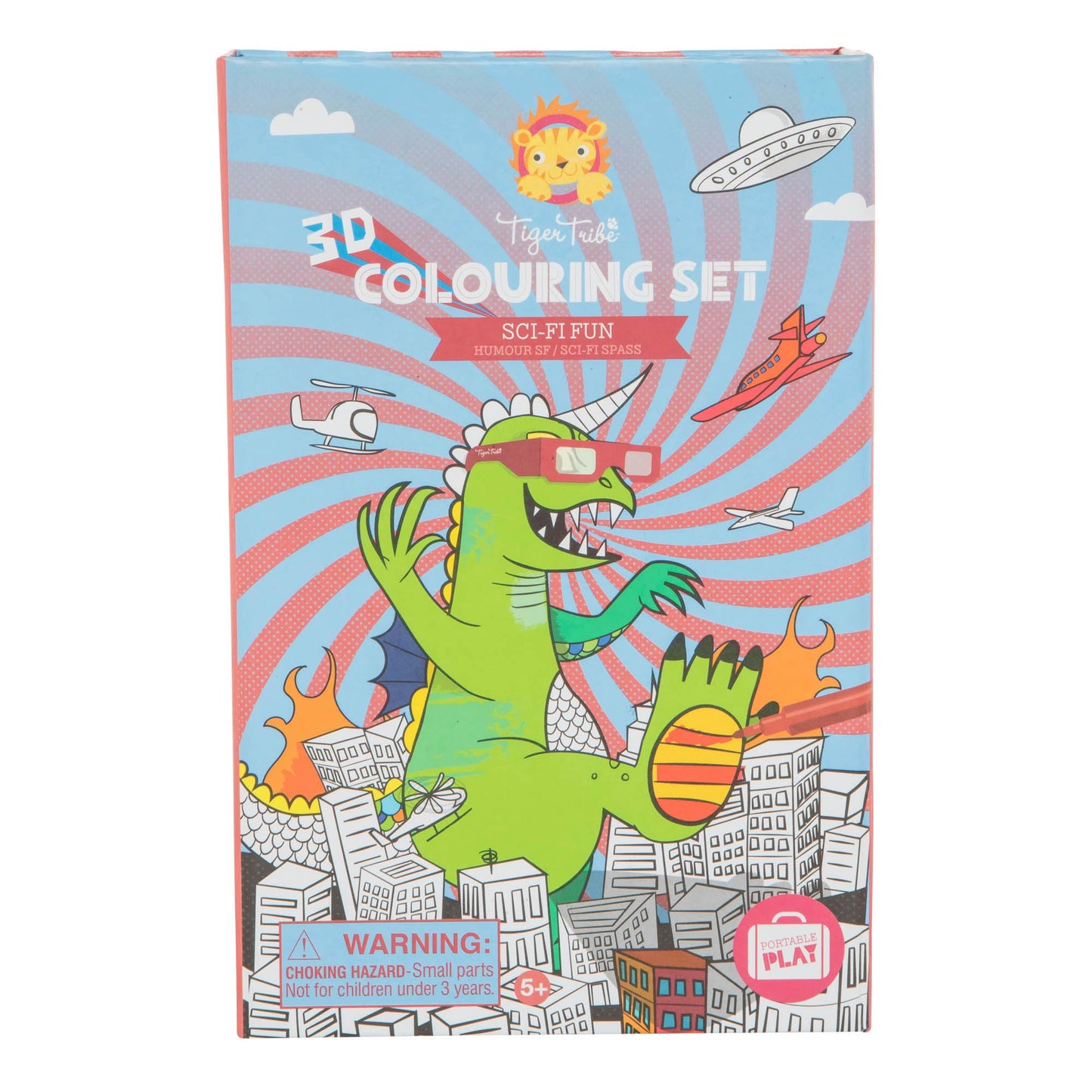 Tiger Tribe: 3D Coloring Set - Sci Fi Fun - Activity Set, Color Drawings That Leap Off The Page, 3D Glasses, Markers, Kids Ages 