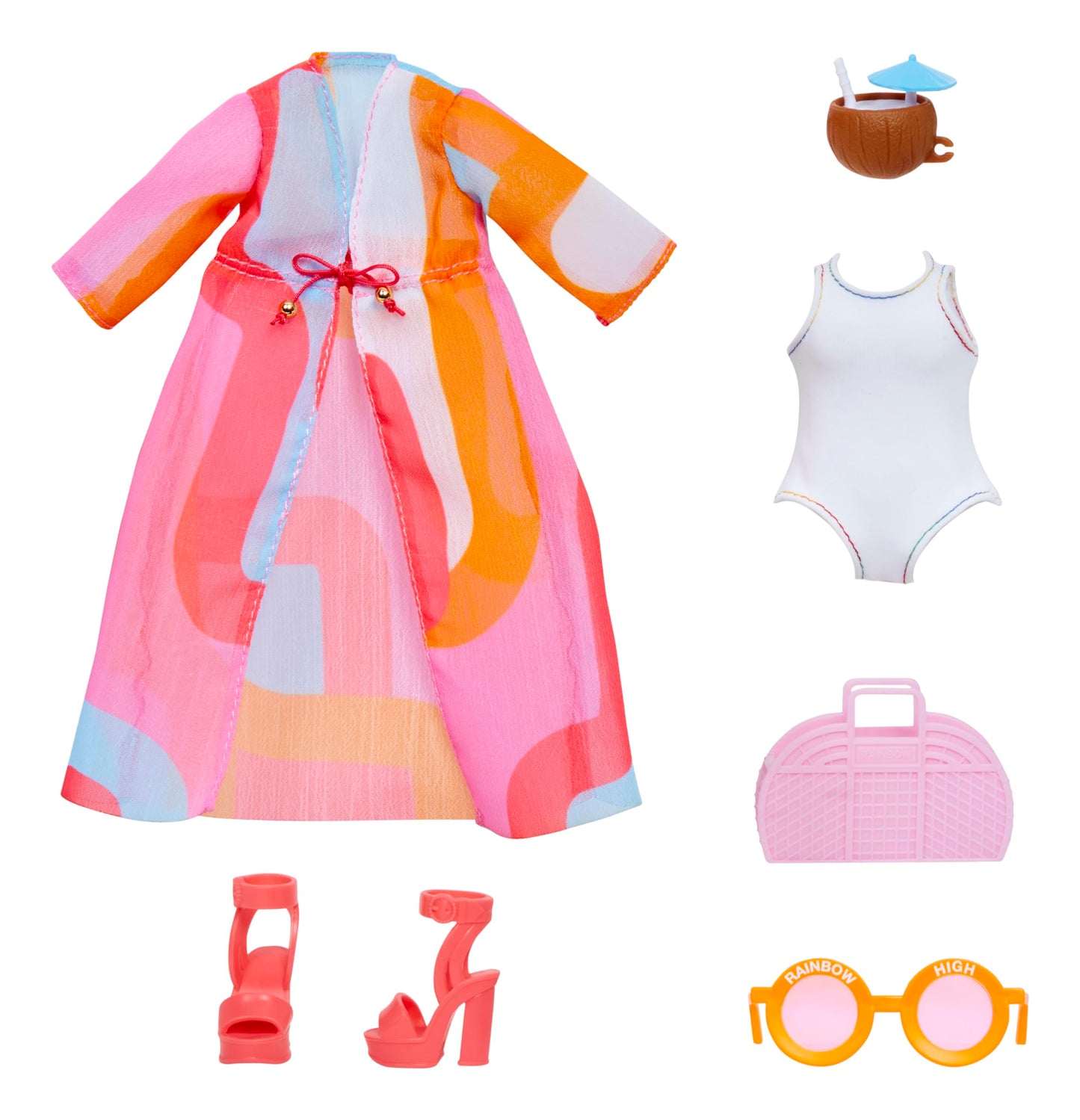 Rainbow High Fashion Pack  Pool Theme Includes 1 Full Pool Outfit  Shoes  Jewelry and Play Accessories. Mix & Match to Create Tons of Fun. Kids Toy Gift Ages 4+-New