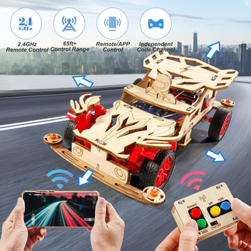 Stem Kits For Kids Ages 8-10, Remote Control Car Model Building Kit For Boys 8-12, Wooden 3D Puzzles 8-13, Wood Science Crafts P