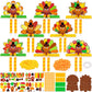 Moon Boat 28 Sets Thanksgiving Crafts for Kids - DIY Fall Felt Turkey with Beads Kit, Bulk for Autumn, Holiday, Halloween Art Ac