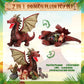 Deekin 7 Pcs Dragon Toy Set - 16 Large Stuffed Animal with 4 Baby Plush & 2 Eggs - Retro Dinosaur Gifts for Boys & Girls