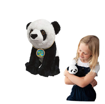 Ecobuddiez - Panda From Deluxebase. 8-Inch Sustainable Plush Animal From Recycled Materials, Eco-Friendly Soft Stuffed Toy, Chil