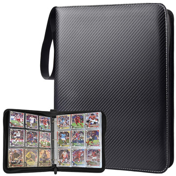 ULLTOON Portable 9-Pocket Trading Card Binder  Holds 990 Cards with 55 Removable Double-Sided Sleeves  Baseball Card Binder Card Storage Organizer Album for Boys  Girls  Sports & Game Cards