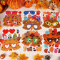 Jansun 24 PCS Thanksgiving Turkey Masks Craft Kit, DIY Paper Thanksgiving Crafts for Kids Make Your Own Turkey Mask Fall Party F