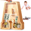 Ubeesize Letter Piggy Banks For Boys Girls, Wooden Personalized Bills And Coins Bank Money Box,Diy Name Birthday Gift For Kids,Bedroom Living Room Decoration(A)