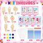 Leinuosen 28 Sets Ice Cream Party Favors Wood Painting Craft Kits with Art Supplies and Inspirational Cards Thank You for Coming