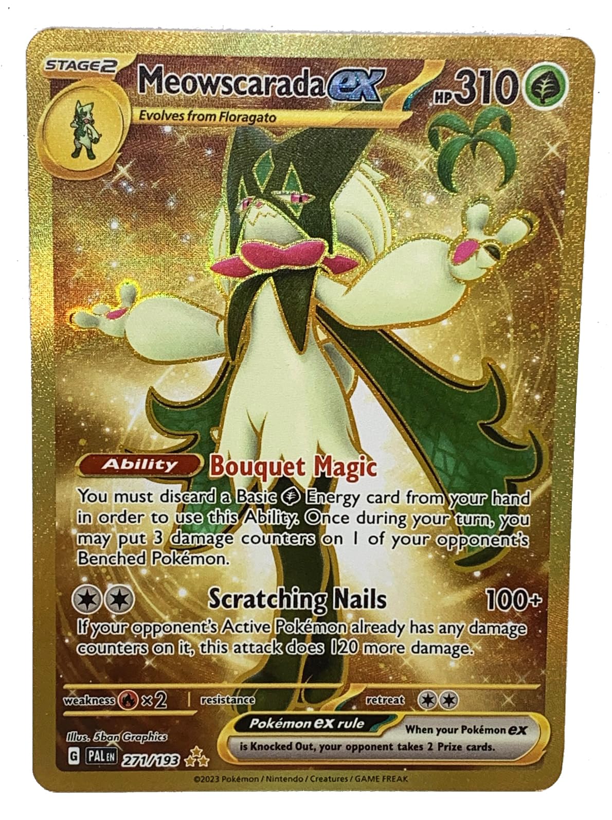 Pokemon - Meowscarada ex 271/193 - Paldea Evolved - Gold Secret Rare Card