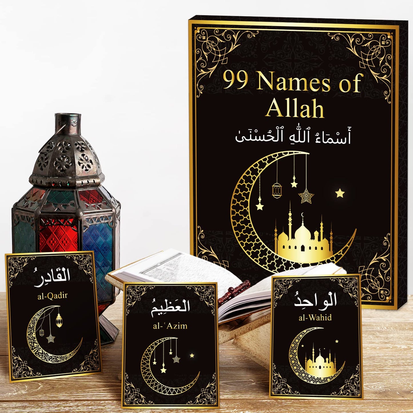 99 Names Of Allah Flashcards Quran Verses Asma Ui Husna Cards Eid Al Adha Learning Cards In Arabic And English Eid Or Ramadan Gi