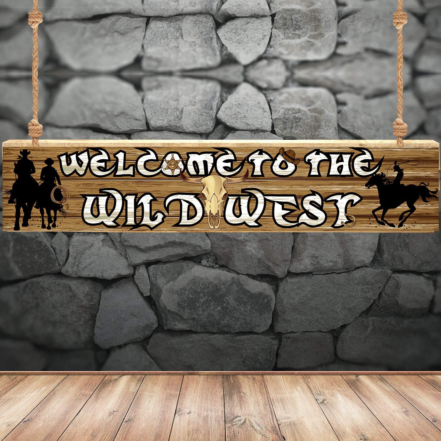 Blulu Western Party Decorations Cowboy Themed Banner Supplies Western Backdrop Photo Booth Wall Party Decor