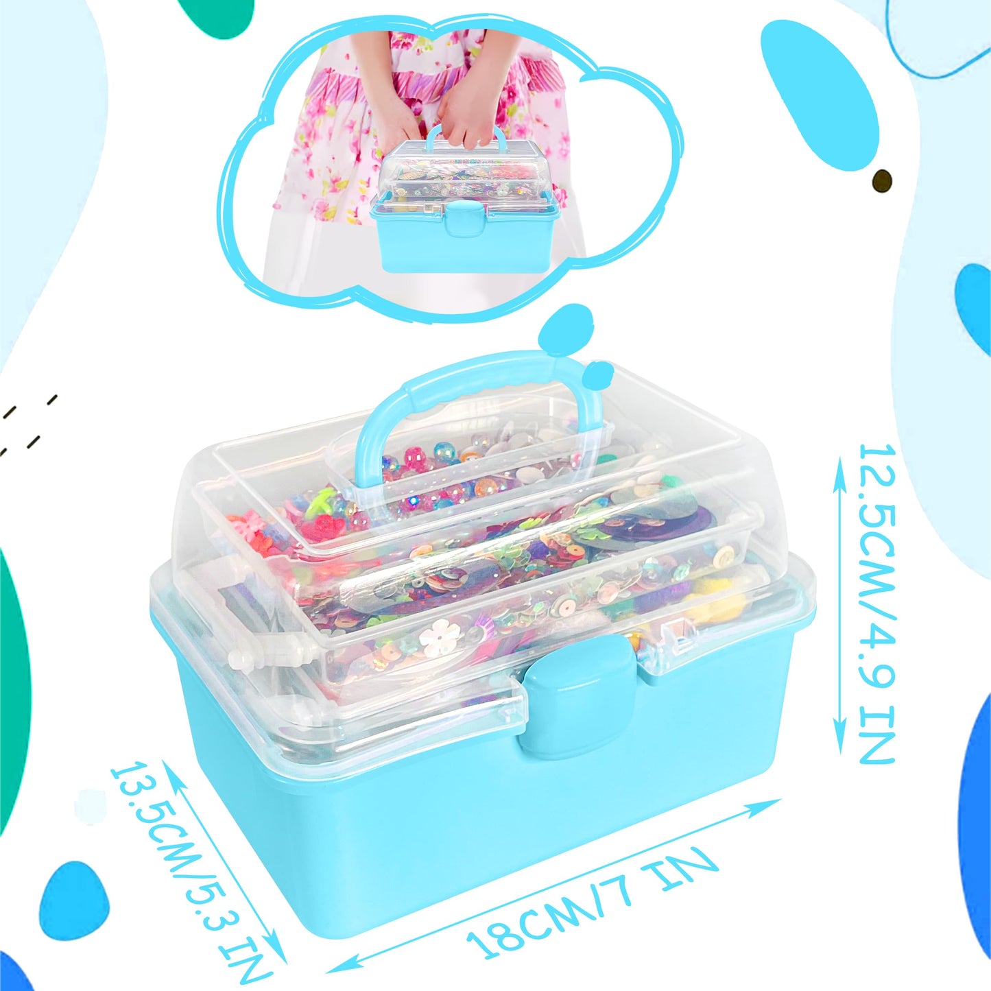 LINAYE 2500+PCS Arts and Crafts Supplies for Kids, DIY Craft Supplies Kit Box for Ages 6-8, Arts and Crafts Kit for Kids, Crafti