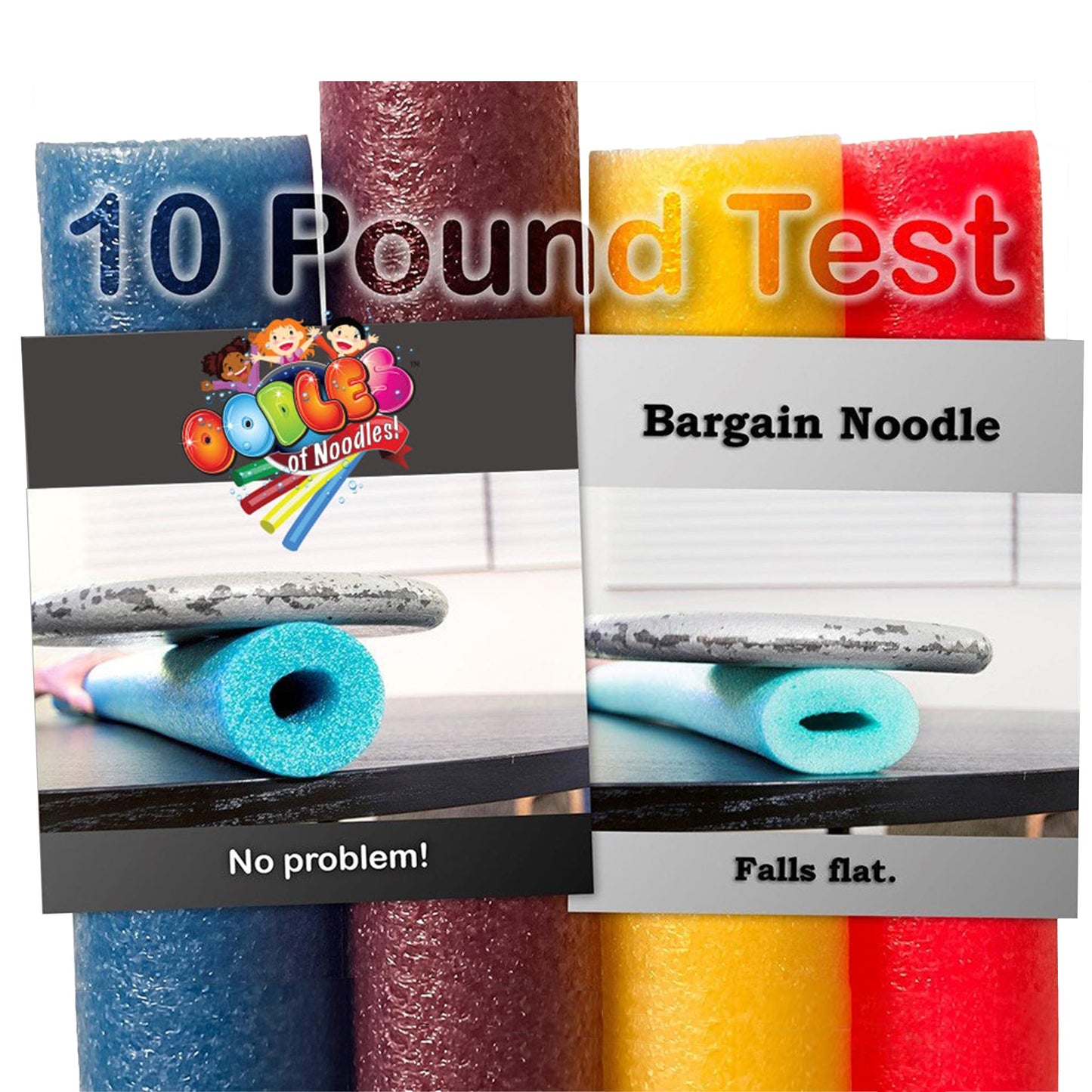 Oodles Of Noodles Deluxe Pool Noodles - 6 Pack Purple Soft Foam Tubes, 48    X 2.5    Hollow Core - Extra Dense, Durable - Pool,