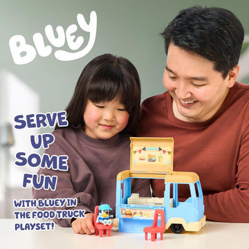 Bluey Food Truck Playset - Convertible Toy with 3" Articulated Figure, Multi-Color, Model 18919, Ideal for Kids Ages 3+