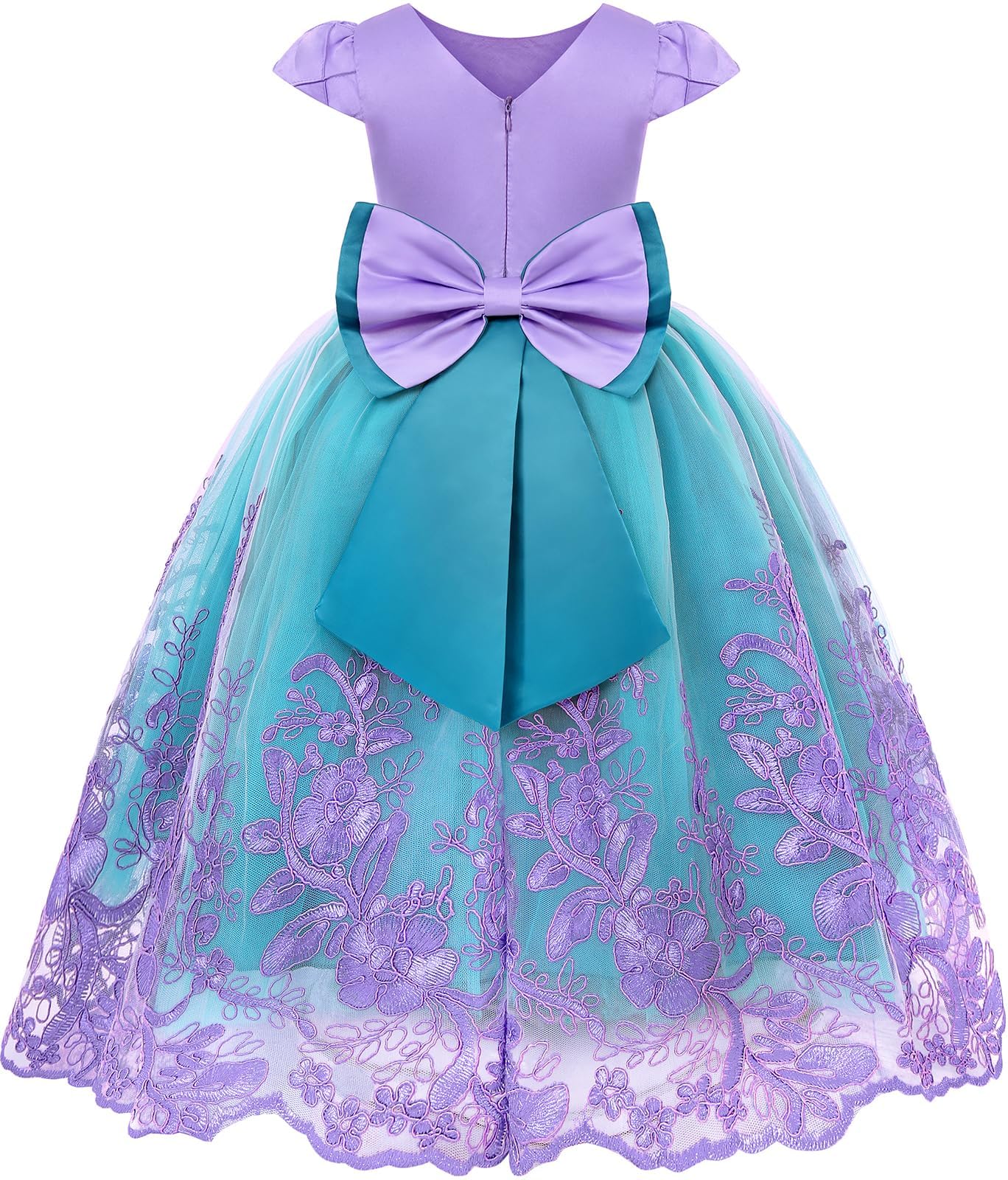 Gorkonpy Mermaid Costume Dress for Girls Light Up Princess Dresses Birthday Halloween Party Dress Up for Girls (7-8 Years)