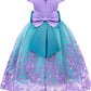Gorkonpy Mermaid Costume Dress for Girls Light Up Princess Dresses Birthday Halloween Party Dress Up for Girls (7-8 Years)