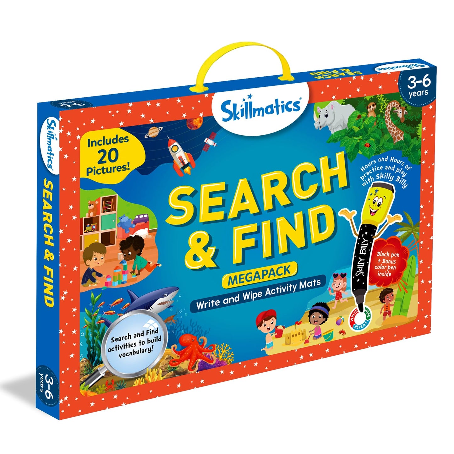 Skillmatics Search and Find Megapack - Educational Activity Game for Kids, Multicolor, Medium, Ideal for Ages 3-6, Model SKILL329SFBM