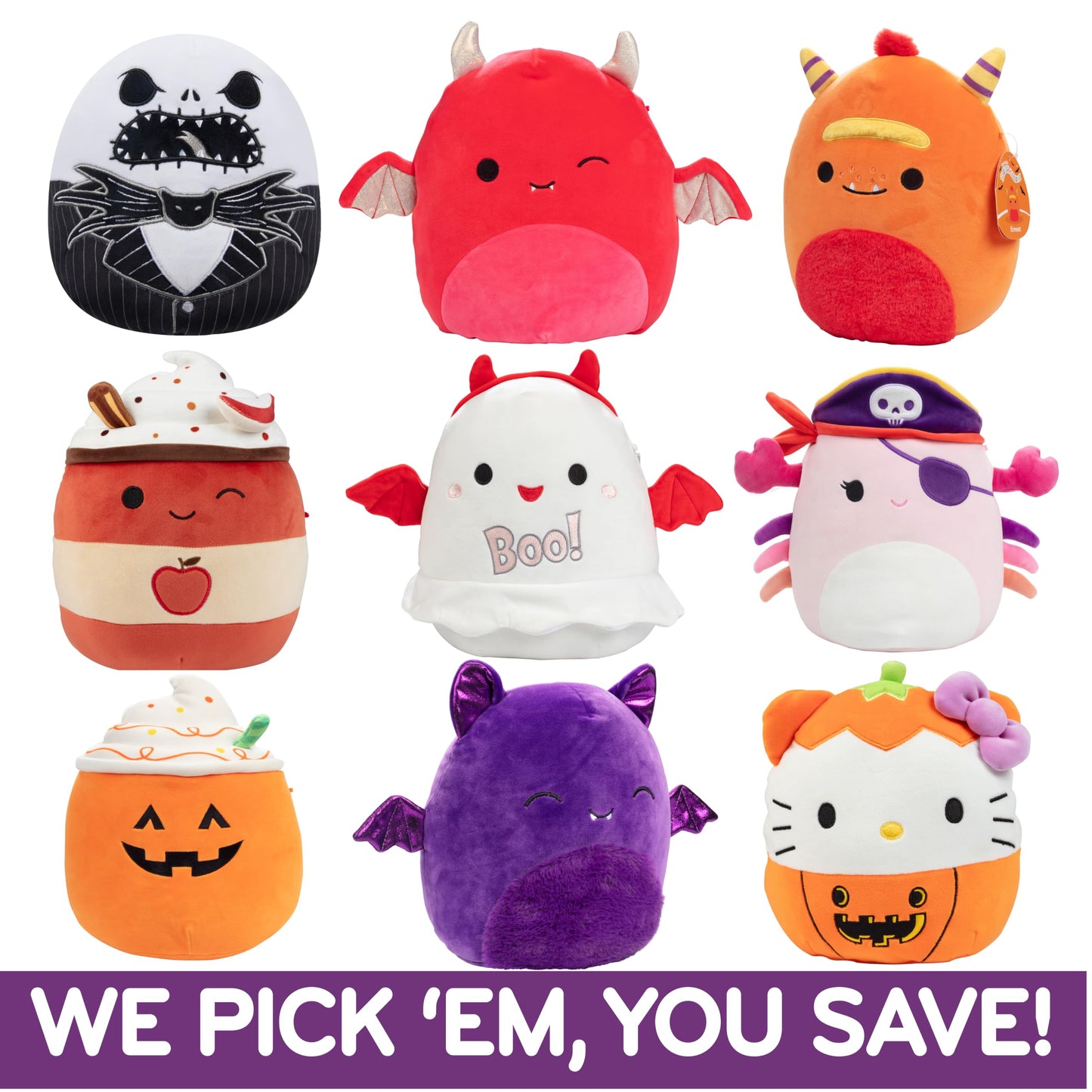 Squishmallows Mystery 10-Inch 2-Squish Halloween Themed Value Pack - Get Two Jumbo Official Jazwares 10 Spooky Plush for Less -