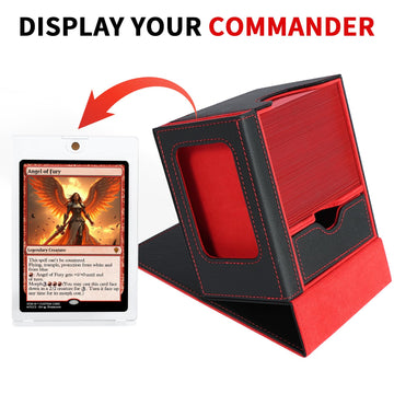 Voxor Mtg Commander Deck Box, Card Deck Box With Commander Display, Fits 100 Double-Sleeved Cards, 35Pt Card Holder & Dice Tray,