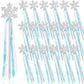 Gejoy Silver Snowflake Magic Wand - 36 Pcs Frozen Snowflake Princess Wand Winter Theme