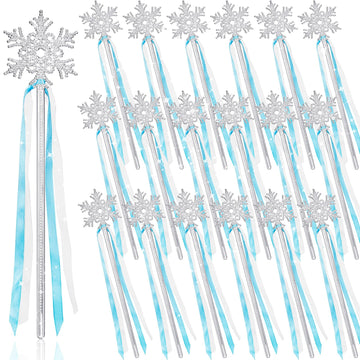 Gejoy Silver Snowflake Magic Wand - 36 Pcs Frozen Snowflake Princess Wand Winter Theme