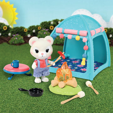 Honey Bee Acres Smores & More Camping Trip, Complete Set With Miniature Doll Figure, 10 Pieces , Ages 3+