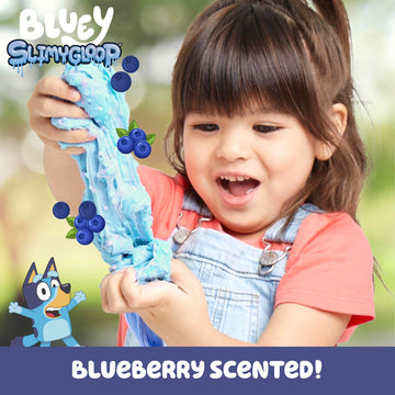 Horizon Group USA Bluey Premium Cloud Slime, 8 oz Blueberry-Scented Fluffy Slime for Kids, Model 229888, with Mix-Ins
