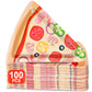 Naozinebi 100Pcs Pizza Party Paper Plates Pizza Birthday Party Decorations Pizzas Tableware Dinnerware Set Italian Pizzas Desser