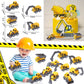 Construction Party Favors Construction Theme Birthday Party Supplies Mini Construction Vehicles Toy Rubber Bracelet Keychain Sta