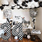 Foil 8Th Birthday Number Balloon, Large Checkered Helium 8 Racing Balloons Decor, 40 Inch Self Inflating Black And White Number