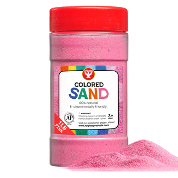 Hygloss Products Colored Play Sand - Assorted Colorful Craft Art Bucket O' Sand, Pink, 1 Lb