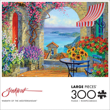 Buffalo Games 300 Piece Jigsaw Puzzle - Warmth of The Mediterranean, Large Size, Multicolor, Model 22121, Perfect for Game Nights