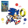 Jixelz Remix Sonic The Hedgehog Craft Kit - Sonic and Ring - No Heat or Glue Required - STEM Building Toys - Pixel Art for Bedroom or College Dorm Room Decor - 700+ Pieces - Ages 8 Years and Up