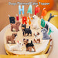 Eyscota 12Pcs Dog Figurines, Realistic Plastic Puppy Figurines, Hand Painted Emulational Tiny Dogs Animals Toy, Dog Cake Topper