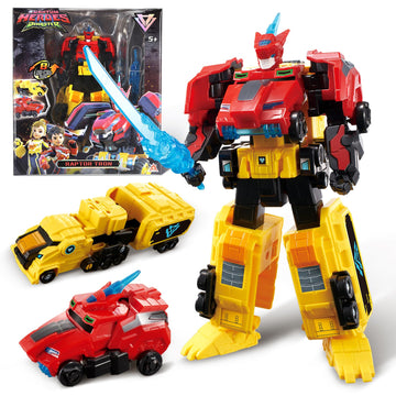 Quantum Heroes Dinoster Transforming Toys, 2-In-1 Transforming Robot Raptor Tron, 7.48-Inch Action Figure Children'S Robot Toy,
