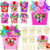Geelin 12 Sets Valentines Day Wooden DIY Picture Frames Craft, Unfinished Heart Photo Frames to Paint for Valentines Day Craft