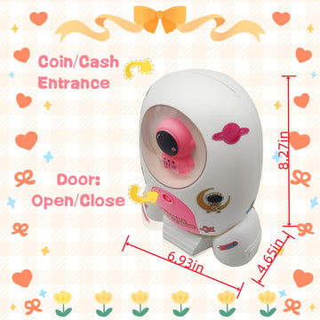 Rocket Ship Piggy Bank For Girls Money Safe Astronaut Piggy Banks For Kids Cash Coin Can Atm Bank For Boys With Key Astronaut St