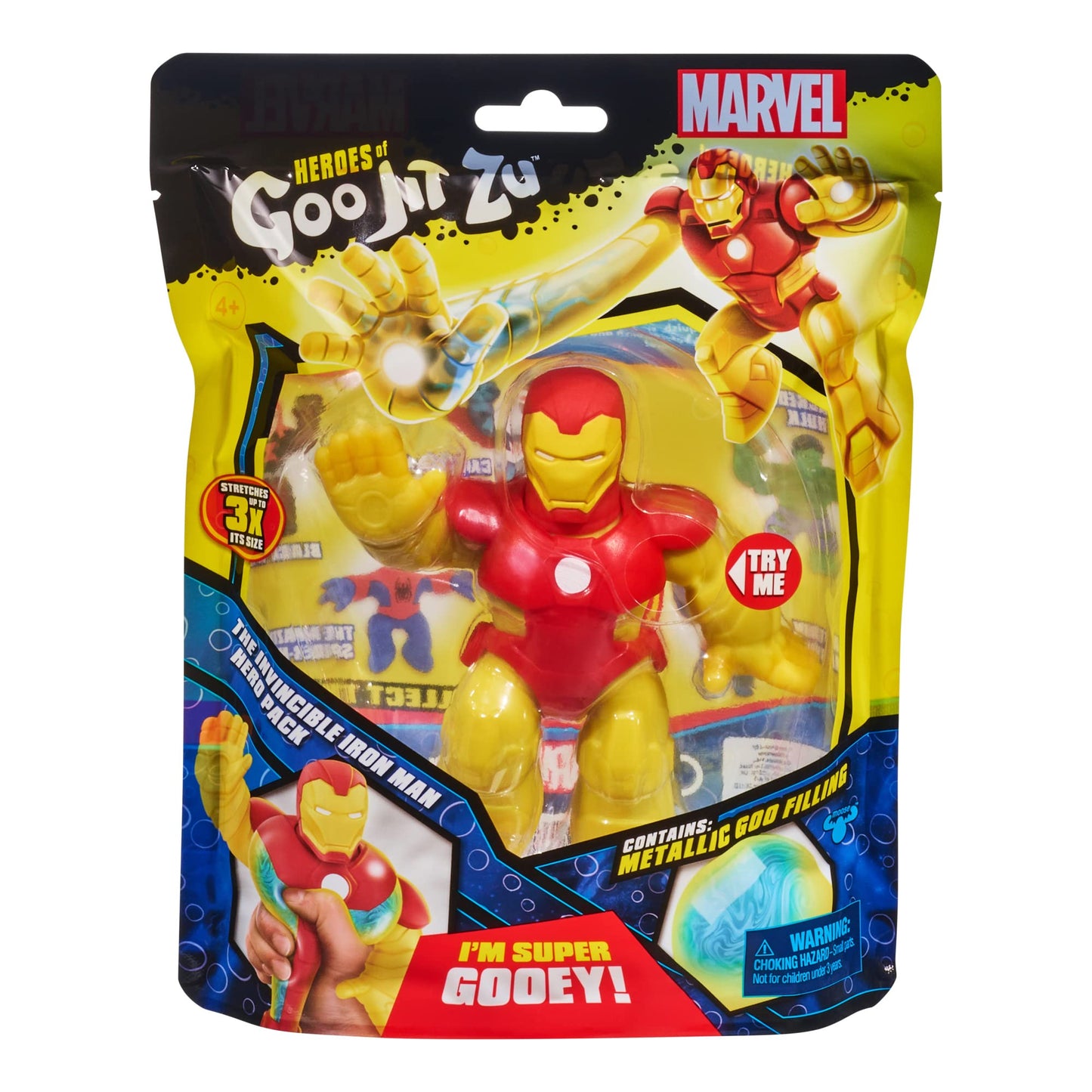 Heroes Of Goo Jit Zu Marvel Hero Pack. The Invincible Iron Man - Gooey 4.5' Tall
