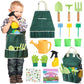 Cute Stone Kids Gardening Tool Set, 20Pcs Gardening Toys Includes Metal Rake,Fork,Trowel,Apron,Gloves,Watering Can,Tote Bag And Strickers, Garden Tool Kit For Kids, Outdoor Toys Gift For Boys Girls