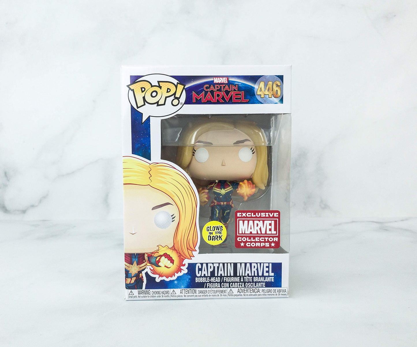 Pop! Funko Captain Marvel - Glow In The Dark - Collector Corps Exclusive