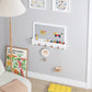 Utex 2 In 1 Building Block Wall For Lego, Activity Wall Panel For Kids With Shelf And Hooks, Wood Kids Wall Shelf For Kids Room, Playrooom, Nursery