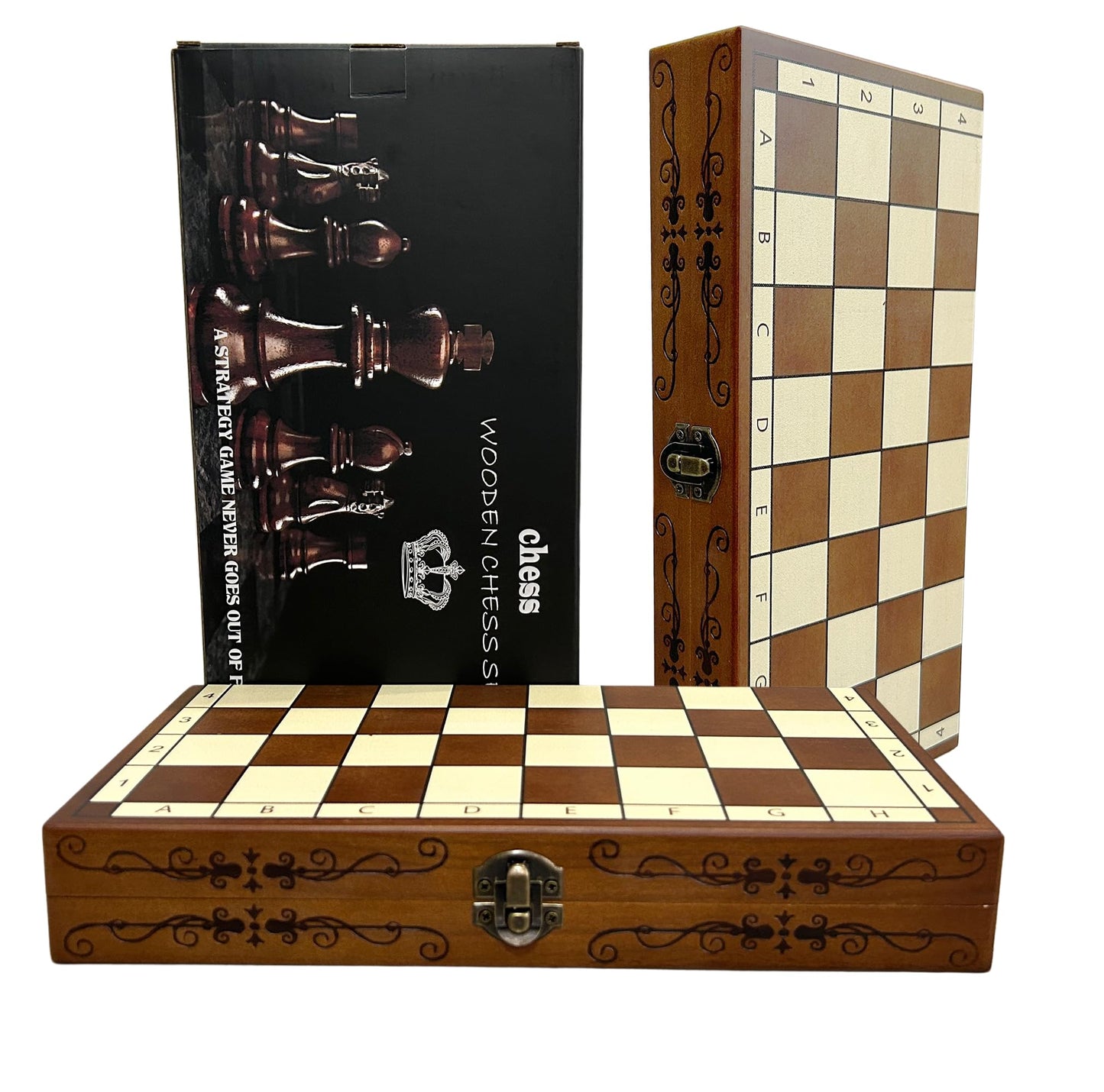 Syrace Folding Hand Crafted Wooden Chess Set Chess Board For Kids And Adults 30 X 30 Cm
