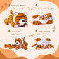 Earthsound Tiger Mom And Baby Stuffed Animal Mommy Plush Toy,16   Cute Small Mama Soft Toy With Mini Little Babies,Family Set Gi