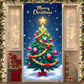 Blue Christmas Tree Door Cover Large Merry Christmas Door Banner Xmas Tree Hanging Backdrop Decorations with Snow Star Tree Xmas