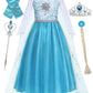 Relarliya Princess Dress For Girls Queen Costume Dress Up Halloween Carnival Cosplay Birthday Fancy Party Outfits 5-6Y