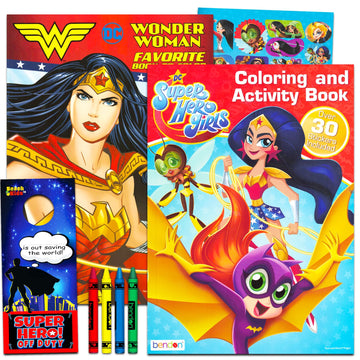 DC Super Hero Girls Coloring and Activity Book Set for Kids - Bundle with Jumbo Coloring Book, Activities, Puzzles, Stickers, De