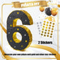 PCFING 20 Inch Number 6 Piata Gold Black with 30 Inch Piata Stick Blindfold Confetti for Man Women Kids Birthday Party Decoratio