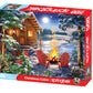 Springbok 500 Piece Christmas Cabin Jigsaw Puzzle - Cardboard, Multi-Color, Precision Fit for Holiday Fun - Model 34-01649
