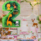 Jexine 3 Pcs 16 Inch Animal Number 2 Piata Jungle Animals Number Two Piata with Blindfold Bat and Confetti for Boy Zoo Themed 2n