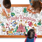 Magic Kingdom Giant Coloring Poster For Kids 30 X 72 Inch, Princess Large Coloring Poster Tablecloth, Fairy Themed Color-In Acti