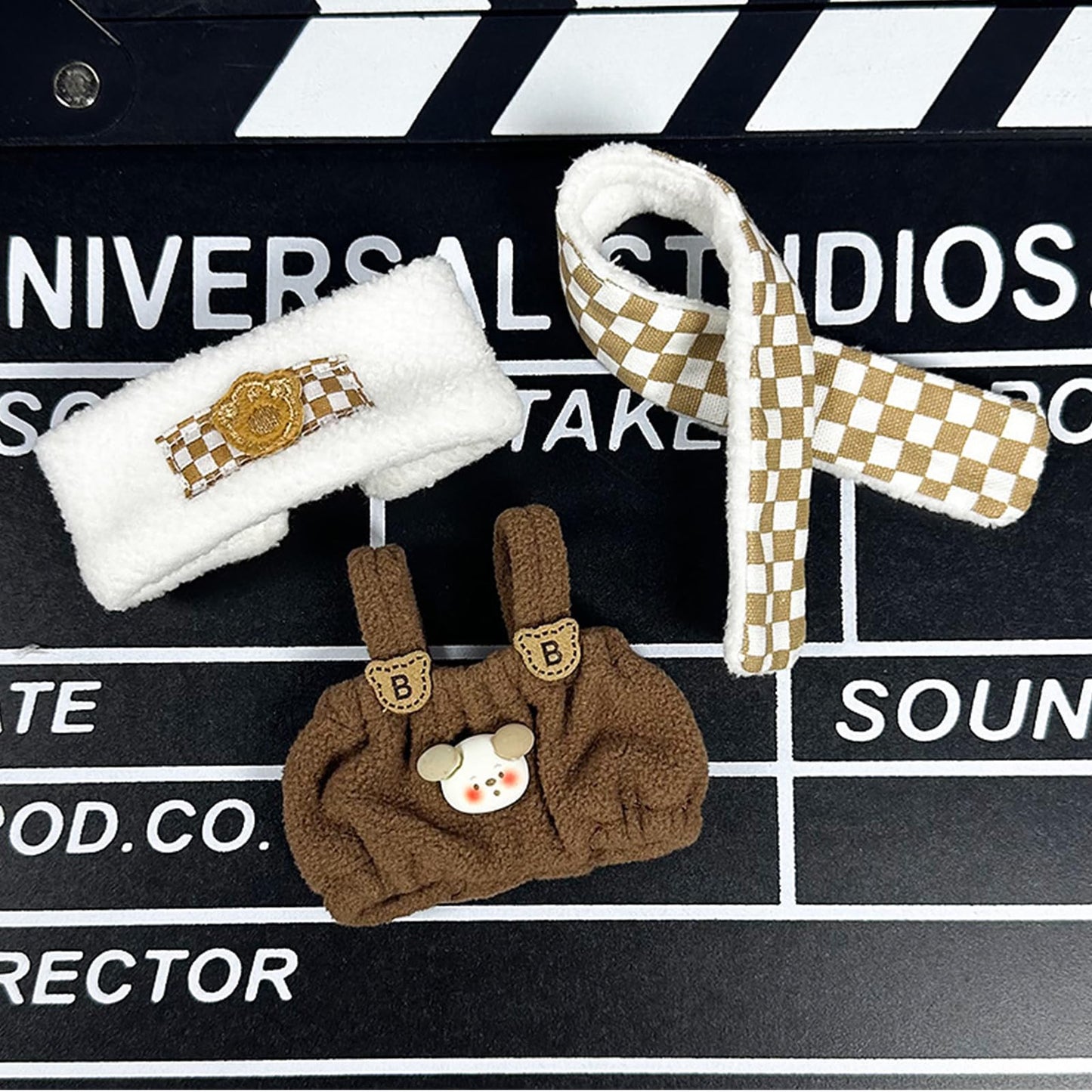 Clothes for Doll(NO Doll Included) 15/17cm Doll Clothes Set for Doll Outfit Accessories for Doll Plaid Scarf